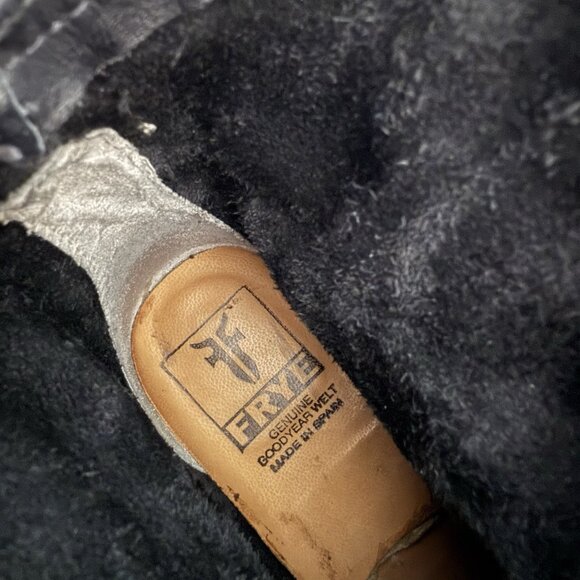 Frye Dorado Black Leather Ankle Buckle Boot Slouchy Size 8 - Picture 7 of 11